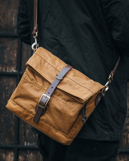Roll Top Oilskin Messenger Bag